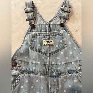 Toddler Girls Oshkosh Polka Dot Overalls Size 18mos